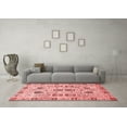 thumbnail image 3 of Ahgly Company Indoor Square Abstract Red Modern Area Rugs, 4' Square, 3 of 4