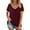 Coffee, variant on gakvbuo Plus Size Summer Tops For Women Tops Dressy Casual Tunic Tops To Wear With Leggings Women's Patchwork Short Sleeve Tops V Neck Casual Packets Shirts Loose Blouse