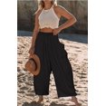thumbnail image 2 of Yesfashion Women's Casual Summer Baggy Palazzo Pants  Drawstring High Waisted Wide Leg Harem Pockets Pants, 2 of 6