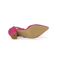 thumbnail image 3 of BLISSFUL STEP Women's Pointy Toe Block Heels Lace Up Pumps, 3 of 8