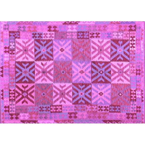 Ahgly Company Indoor Rectangle Southwestern Purple Country Area Rugs, 2' x 5'
