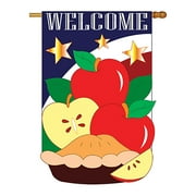 Two Group H111049-P2 American Pie Americana Fourth of July Applique Decorative Vertical 28" x 40" Double Sided House Flag