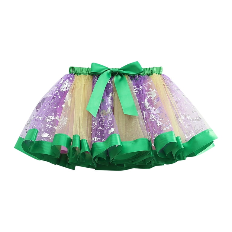 Uublik Skirts for Girls Green with Shorts Tutu Dress Up Clothes Tulle Skirt for Birthday Princess Costume Party Size 3t-8, Toddler Girl's, Size: 5T