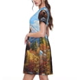 thumbnail image 2 of Disketp Snowy Mountain Photography Bear para Vestido de Manga Corta para Mujeres, Vestidos de Verano para Mujeres, Casual y Holgado para la Playa, 2 of 6