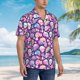 thumbnail image 3 of Fotbe cartoon rainbow Skull Camisa Hawaiana para Hombre Unisex – Camisa Casual de Verano con Botones de Manga Corta de Algodón y Lino,XX-Large, 3 of 7