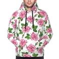 thumbnail image 2 of Bingfone Rose Flowers Men's Drawstring Hoodie Long Sleeve Pocket Sweatshirts-4X-Large, 2 of 6
