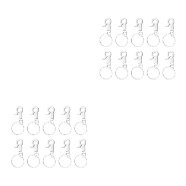 Cateissary Hebilla colgante de 10 piezas con cierres de langosta de Metal, hebillas para bolso, conectores de extremo de Metal, llavero, , Blanco 2Conjunto
