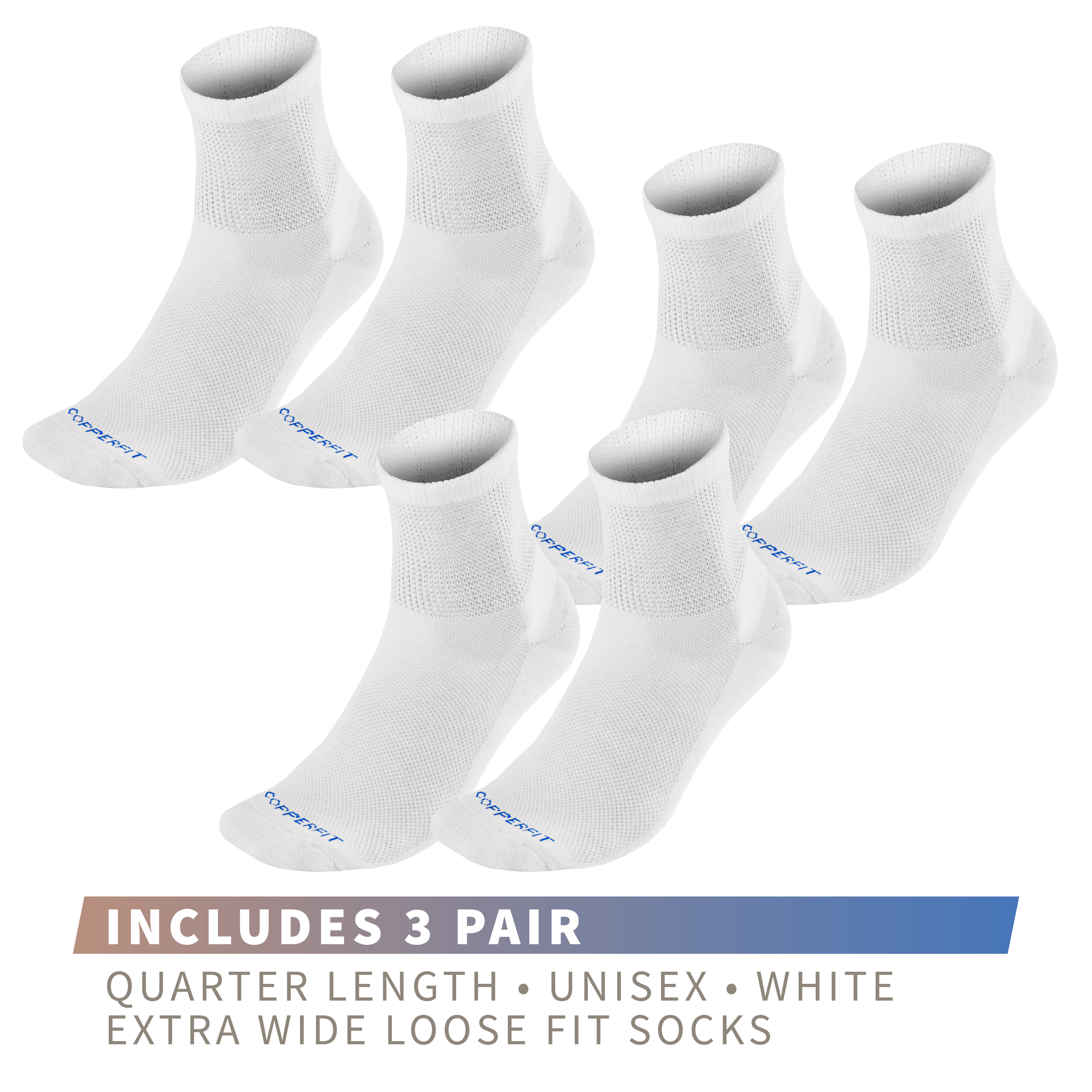 Copper Fit Extra Wide Loose Fit Comfort Socks 3-Pack photo 3