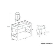Linon Clarisse Vanity and Bench Stool Set, Multiple Colors