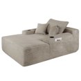 thumbnail image 6 of Leumius Boneless Couch, Lounge Chair corduroy with Wide Armrest & Throw Pillows, Cozy Boneless Sleeper Sofa Bed Armchair with Cup Holder for Living Room, Bedroom, No Assembly Required,Coffee, 6 of 9