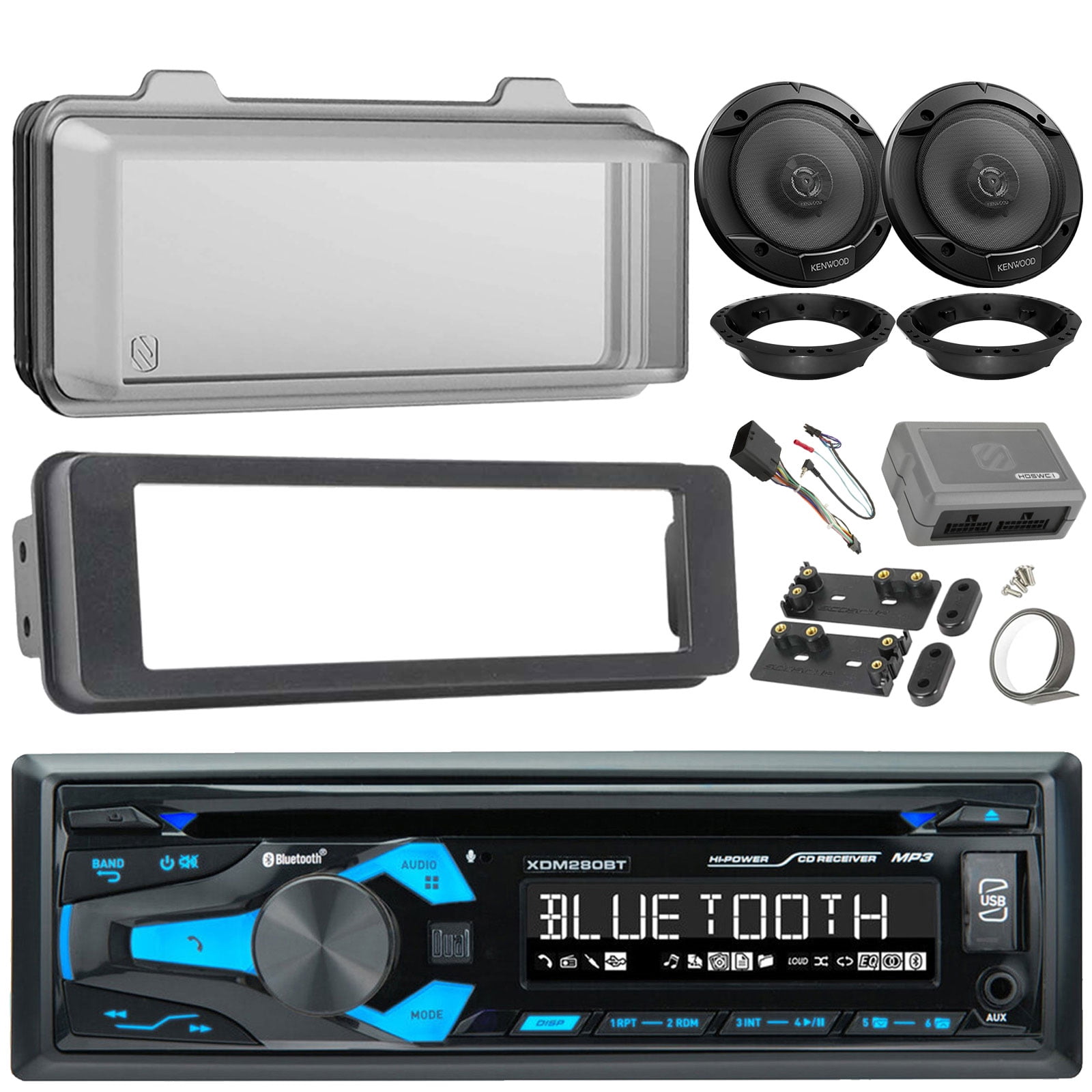 Dual XDM280BT Single DIN Bluetooth AM/FM Radio Stereo USB AUX 200W CD