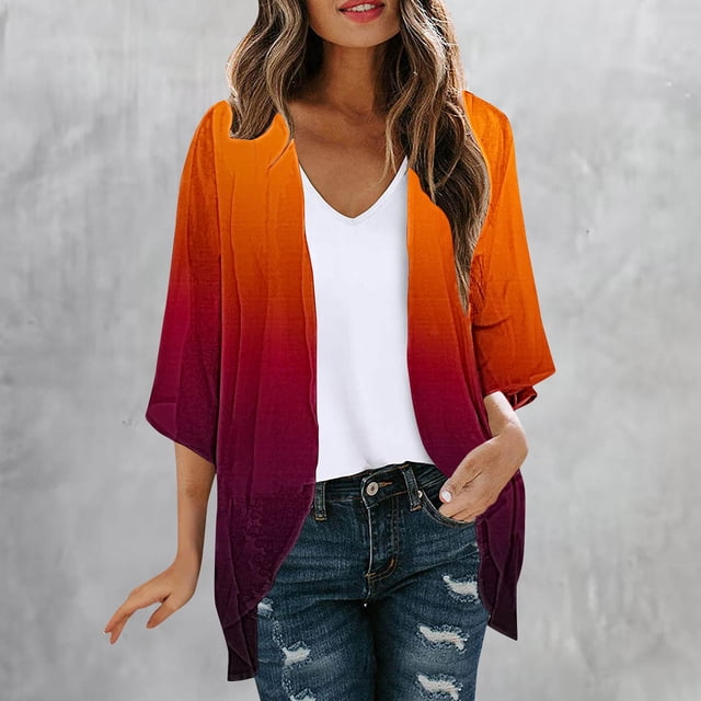 Cárdigan de manga larga para mujer, blusa informal estampada con bolsillo, abrigo tipo cárdigan para mujer