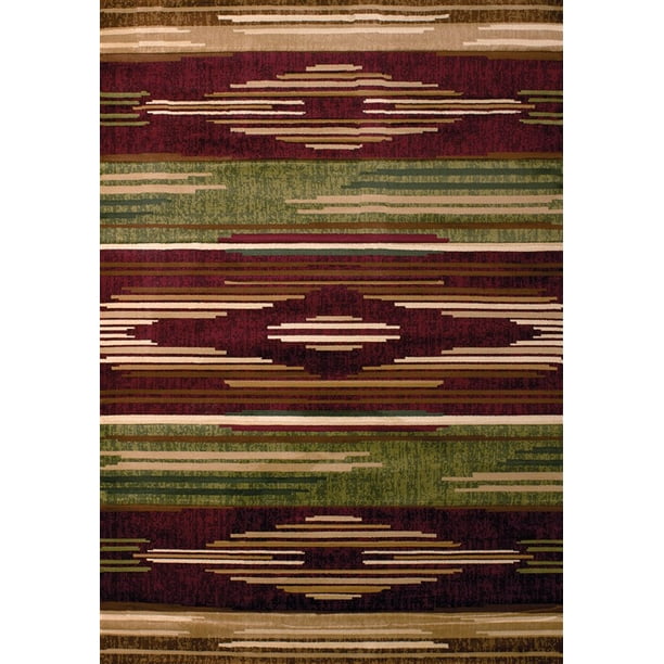 United Weavers Contours Native Chic Burgundy Area Rug 5'3" x 7'6"