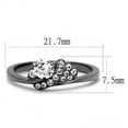 thumbnail image 2 of Womens Light Black Ring Anillo Para Mujer Stainless Steel Ring with AAA Grade CZ in Clear Zariah, 2 of 4