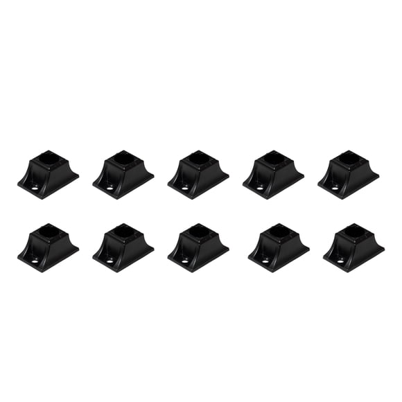 Home Stairway 5/8 in. Round Satin Black Iron Baluster Shoe, Flat Shoe with screws, 10-pieces