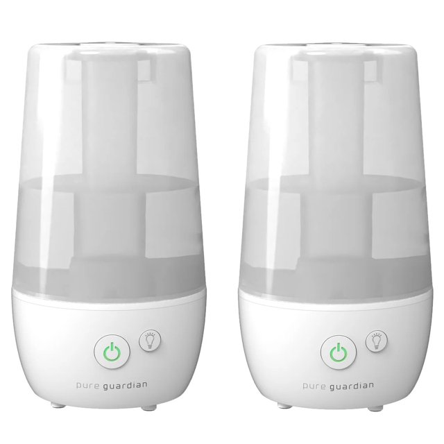 70-Hour Ultrasonic Cool Mist Tabletop Humidifier with Aroma Tray, 2-Pack