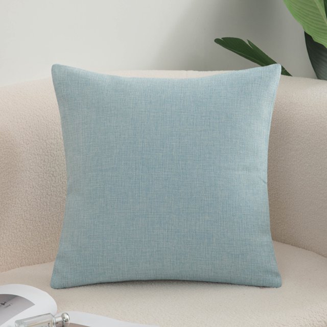 Xiao Hua 1 funda de almohada de algodón y lino de color liso. Clásica y atemporal, funda de almohada sencilla de color puro, que queda genial en cualquier cama. 15,75 x 23,62 pulgadas (azul claro).