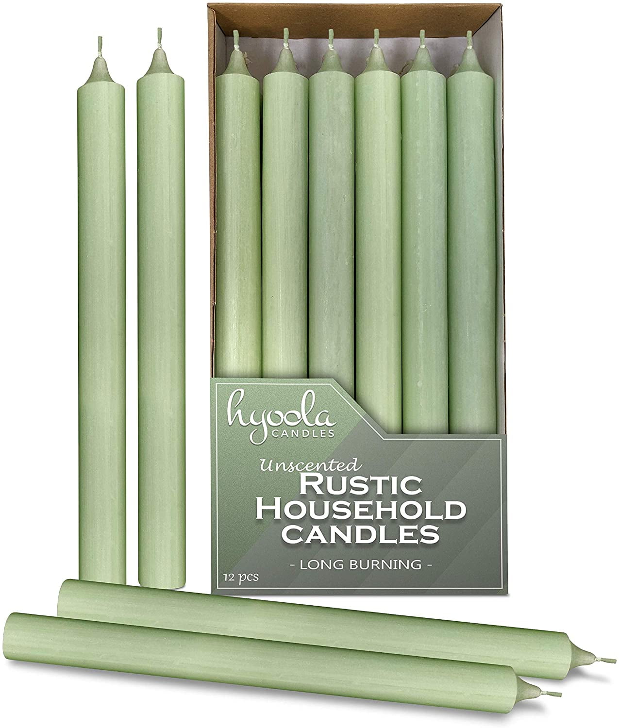 Hyoola, 10 inch Smokeless Dripless Dinner Candles Straight Unscented