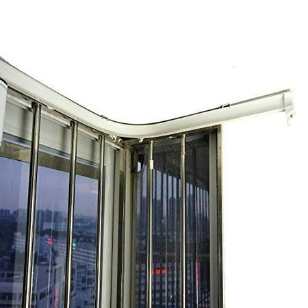 Super More 5 Meters Bendable Curtain Track Ceiling Mounted Straight Curved Ceiling Track Set Top Side Mounting Ceiling Installation For Widows Curtain