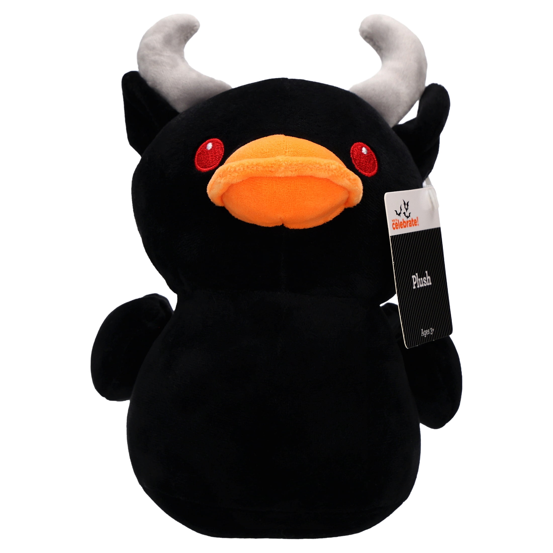 Devil Duck Plush, Black, 8.6", Halloween by Way To Celebrate