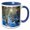 Blue/White, variant on 3drose, Winter Forest and Stream in Snow, 11oz Two-tone Green Mug