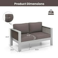 thumbnail image 3 of Costway Patio Aluminum Loveseat Sofa Outdoor Furniture Set with Thick Back & Seat Cushions Grey, 3 of 7