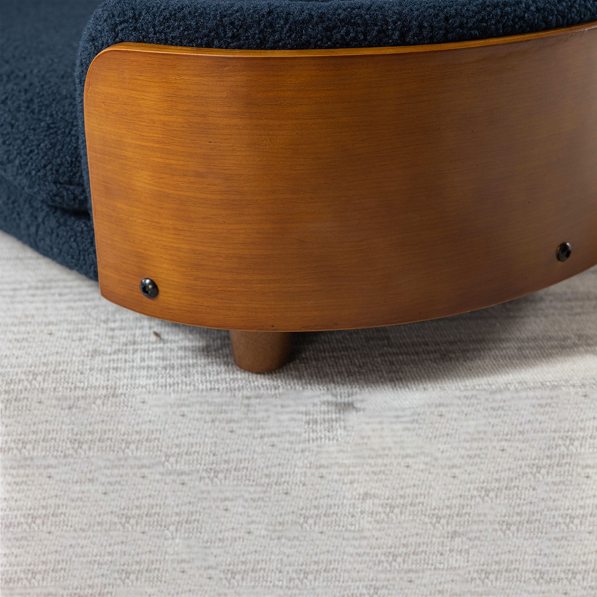 Pefilos 30" Elevated Pet Dog Bed with Solid Wood Legs and Walnut Bent Wood Back, Cashmere Cushion, Pet Sofa for Indoors Dogs, Dark Blue Pefilos 30" Elevated Pet Dog Bed with Solid Wood Legs and Walnut Bent Wood Back, Cashmere Cushion, Pet Sofa for Indoors Dogs, Dark Blue