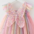 thumbnail image 6 of Curuila Toddler Girls Dress With Butterfly Wing Embroider Sleeveless Sequin Print Square Neckline Dresses Clothes Size 2-3 Years Pink, 6 of 8