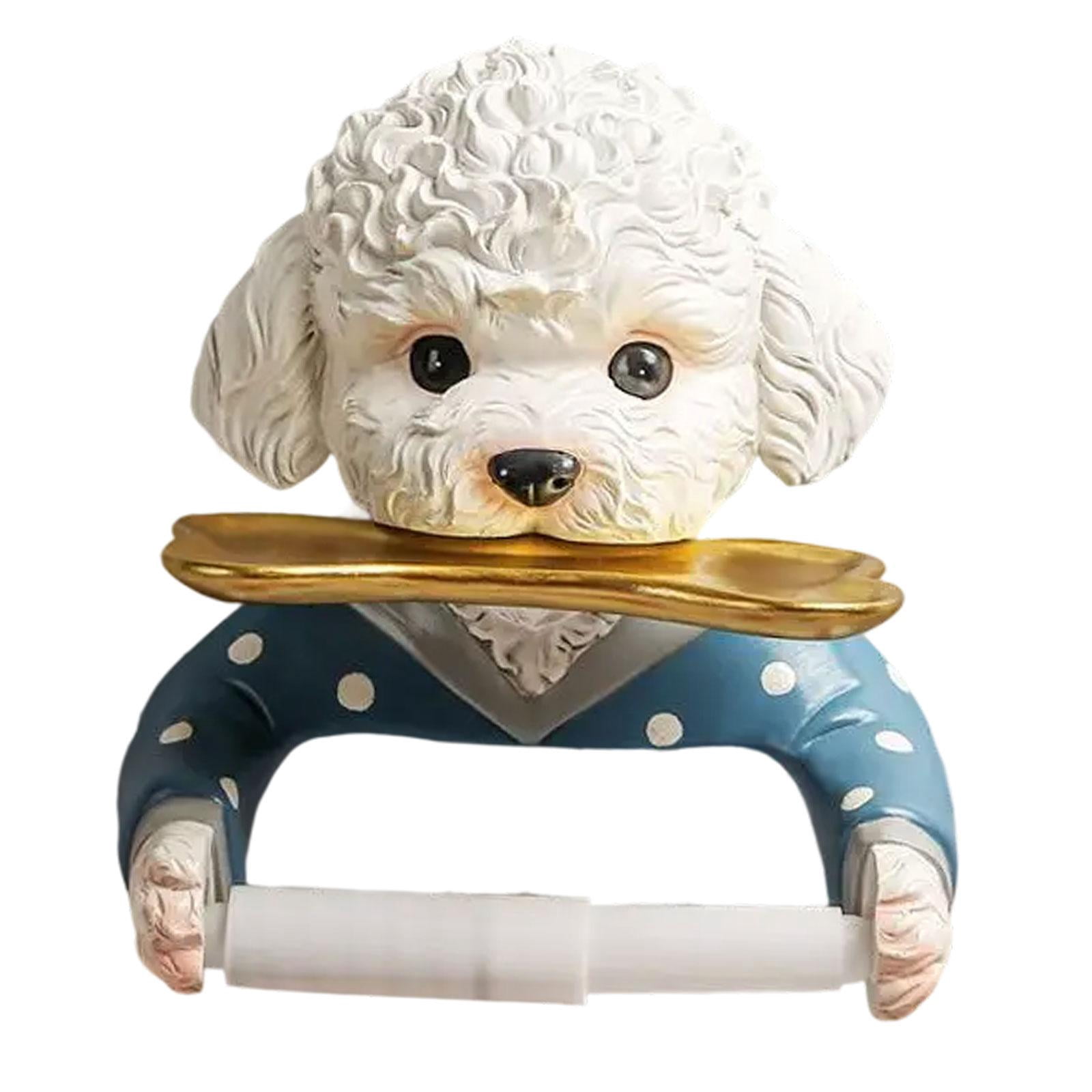 TISHITA Dog Toilet Paper Roll Holder Tissue Dispenser Novelty Multifunctional Cartoon Toilet Tissue Holder for Hotel Washroom Kitchen