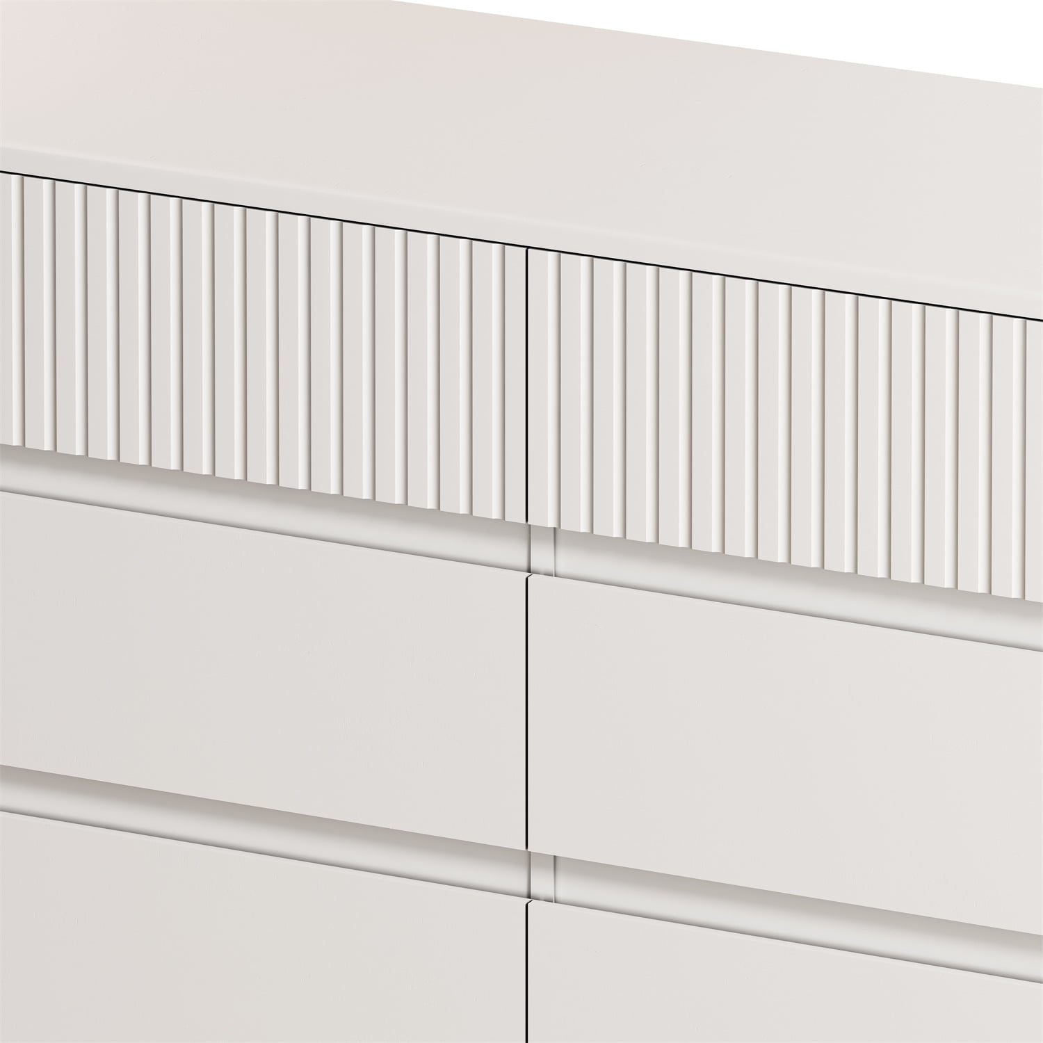 Kadyn 8-Drawer Nursery Dresser, Chest of Drawers with Decorative Finish, White TV Stand, Storage Cabinet for Bedroom