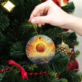 thumbnail image 6 of Funny Christmas Ornament,Basketball In Fiery And Watery Explosion,Xmas Round Ceramic Pendant, 6 of 6