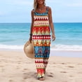 thumbnail image 3 of Iaqnaocc Jumpsuits For Women Vintage Boho Western Ethnic Style Sleeveless Wide Leg Jumpers Casual Adjustable Strap Overalls Jumpsuits Trendy Holiday Wide Leg Jumpers Multicolor 2XL, 3 of 4