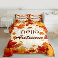 thumbnail image 2 of Homewish Hello Autumn Bedding Comforter Set,Fall Maples Twin Comforter Sets,Beige Orange Bedding Set For Men Women,Ultra Soft Home Decor Reversible,2pcs, 2 of 8