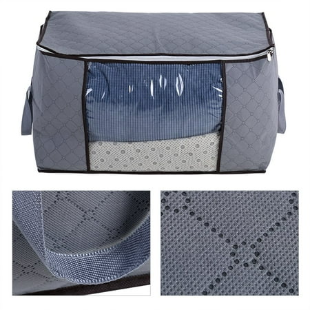 - Bamboo Carbon Fibre Quilt Blanket Storage Bags with Zippers Heavy Duty Beddings/Clothes Organizer Storage Comforter Container Breathable and Moistureproof