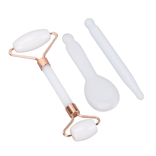 Kit De Herramientas De Rodillo De Piedra De Jade, Reduce Las Arrugas Juego De Rodillos De Piedra De Jade Masaje Con Rodillo De Presión Para La Relajación Facial