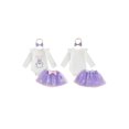 thumbnail image 2 of RUINIXCW Baby Girl First Halloween Outfit Fashion Long Sleeve Pumpkin Embroidery Tops with Tulle Skirt, Headband 3Pcs Fall Set, 2 of 9