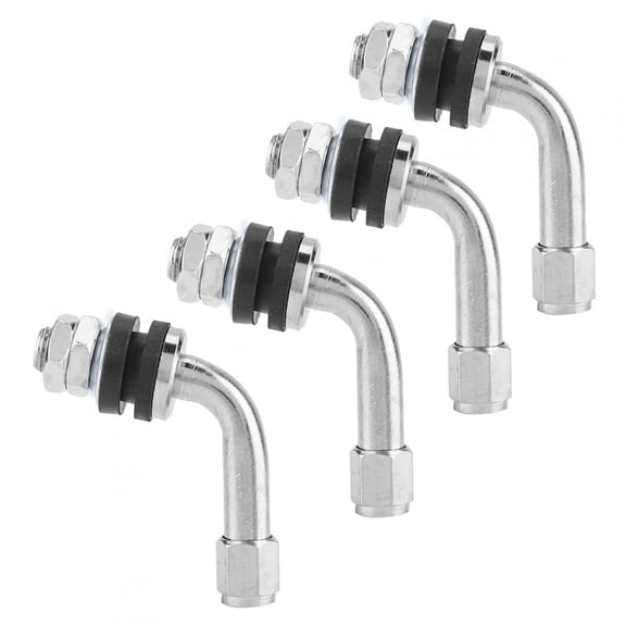 Car Motorcycle Tire Valve Stems, 90 Angle, Aluminum Alloy, Leak Tested, 4 Piece Set