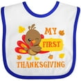 thumbnail image 3 of Inktastic My First Thanksgiving with Turkey and Leaves Boys or Girls Baby Bib, 3 of 4