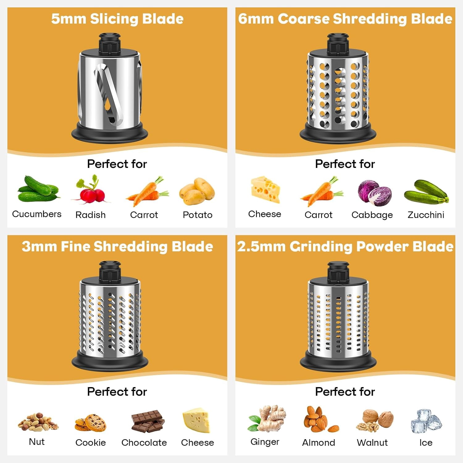 Meat Grinder & Stainless Steel Slicer Shredder Attachment for KitchenAid Stand Mixer, Meat Grinder Attachment with Sausage Stuffing Set and Cheese Grater, For Kitchenaid Mixer Attachments