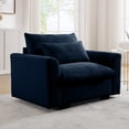 thumbnail image 3 of CoSoTower Blue Corduroy Deep Seat Single Sofa Accent Chair,Deep Seat Couch with Waist Pillow for Living Room/Apartment/Office, 3 of 9
