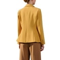 thumbnail image 3 of INSPIRE CHIC Women's Spring Office Double Breasted Long Sleeve Notch Lapel Blazer XL Yellow, 3 of 5