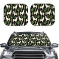 thumbnail image 2 of Windshield Sun Shade, Cute Alpaca Cactus Green Foldable Car Sun Shade Windshield For Front, 2 Pieces, 2 of 4