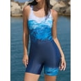 thumbnail image 6 of Charmo Women's One Piece Swimsuits Boyleg Shorts Full Coverage Slimming Bathing Suits Athletic Racerback Modest Swimwear, 6 of 9