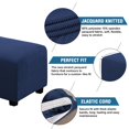 thumbnail image 2 of H.VERSAILTEX 1-Piece Jacquard Spandex Ottoman Stretch Slipcover, Navy, 2 of 7