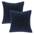 thumbnail image 6 of Phantoscope 20" x 20" Modern, Contemporary, Transitional Navy Blue Striped Polyester Throw Pillow , ( 2 Count), 6 of 6