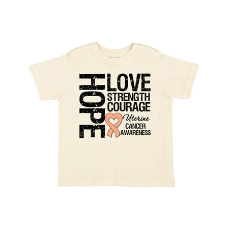 

Inktastic Uterine Cancer Hope Love Strength Gift Toddler Boy or Toddler Girl T-Shirt
