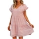 thumbnail image 1 of Vestido de manga corta de playa bohemio floral con mangas de hoja y cuello en V para mujer Fridja  bnh6046, 1 of 6