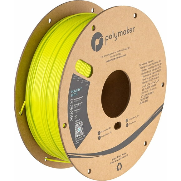 Polymaker PETG Filament 1.75mm, 1kg Strong PETG 3D Printer Filament Lime Green - PolyLite PETG Lime 3D Printing Filament 1.75mm, Dimensional Accuracy +/- 0.03mm, Print with Most 3D Printers
