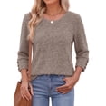 thumbnail image 4 of Fantaslook Womens 3/4 Sleeve Shirts with Buttons Dressy Casual Blouses Tunic Tops Fall Clothes, 4 of 10