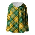thumbnail image 3 of Gamivast Jackets for Women Plaid Oversized Button Down Hooded Shacket Jacket Spring Fashion Long Sleeve Casual Coats with Chest Pocket Trendy Outerwear 2026, 3 of 6